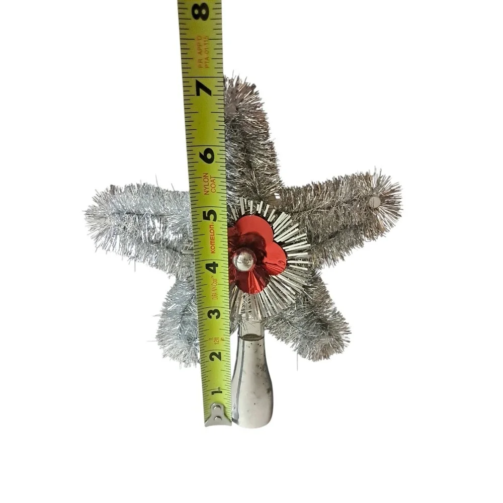 Vintage Christmas Tree Topper Foil Leaf Tinsel  7